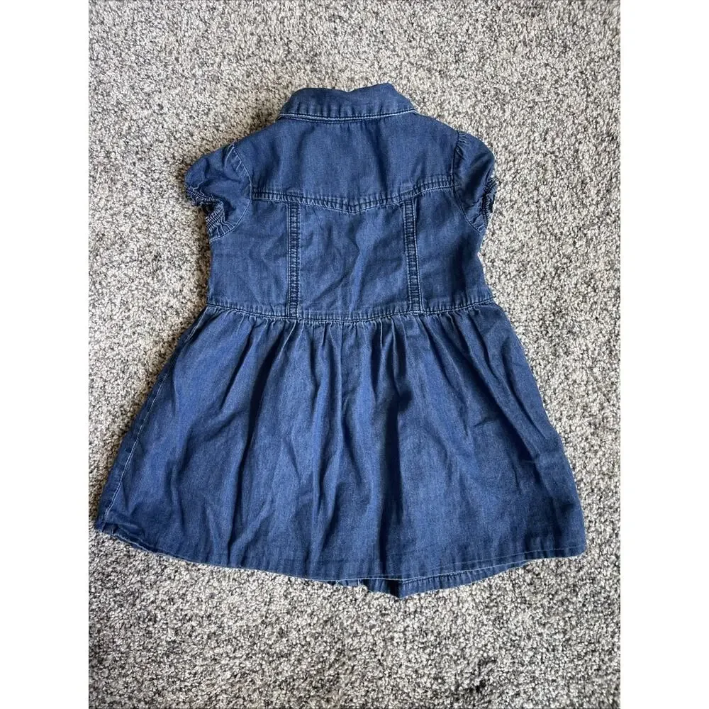 Baby Guess Girl’s Size 24 Months Blue Lightweight Chambray-like Button-up Dress